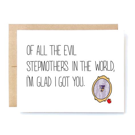 Funny Mothers Day Card For Stepmother Card For Stepmom Etsy Canada Evil Stepmother Funny