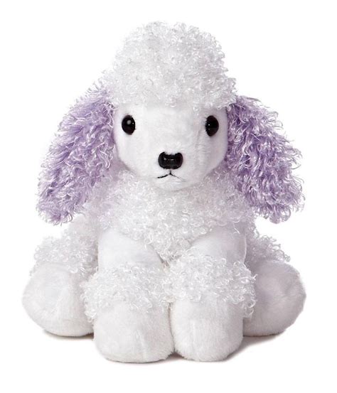 8 Aurora Plush White And Purple Poodle Puppy Dog Mini Flopsie Stuffed