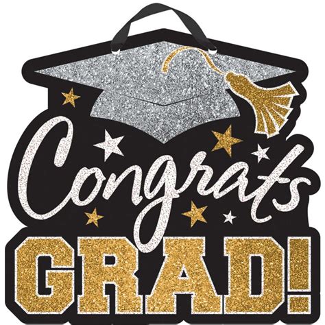 Graduation Party Decorations Mdf Glittered Sign