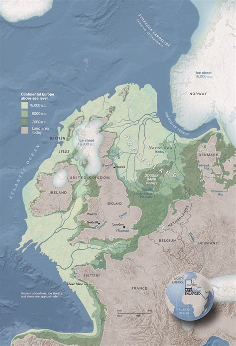 Sea Level Map Showing That As Recently As Nine Thousand Years Ago