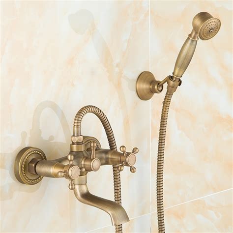 Antique Bathroom Shower Faucet Set Brass Copper Shower Faucet Set