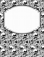 Free printable black and white flower binder cover template. Download ...