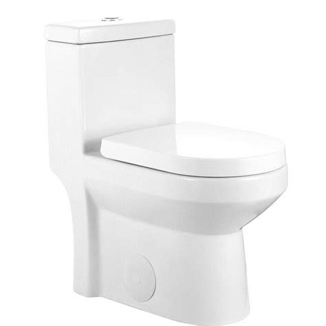Horow Dual Flush Elongated One Piece Toilet With Glazed Surface Seat