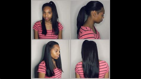 💝💖flawless Verstile Middle Part Sew In On Short Natural Hair💖💝 Youtube