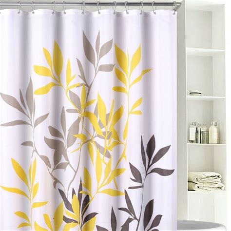 Aesthetically Pleasing How To Style A Yellow And Gray Shower Curtain