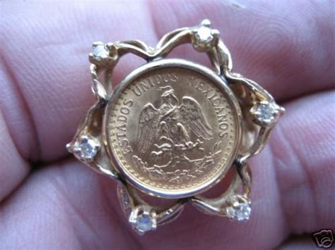 14k Gold Coin Ring 1945 Dos 2 Pesos Mexico Gold Coin 7g 41324244