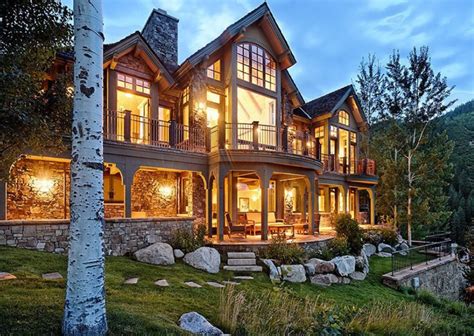 16 Million Mountaintop Stone Mansion In Aspen Co Homes Of The Rich