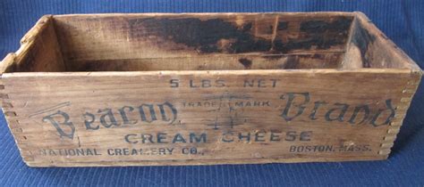 Vintage Beacon Brand Cream Cheese Wooden Box 5 Lbs Size National