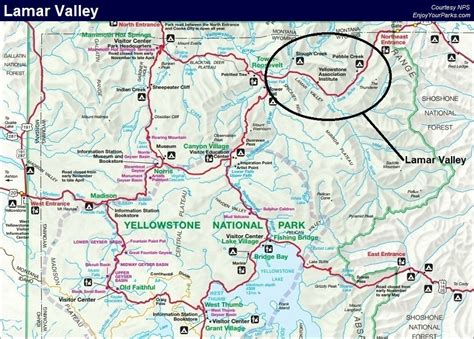 Yellowstone Lamar Valley Map Hiking In Map