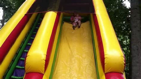 Morgan Goes Down The Slide With Mommy Youtube