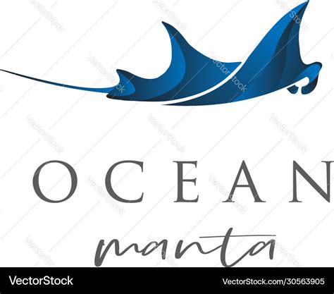 Blue Manta Logo Design Royalty Free Vector Image