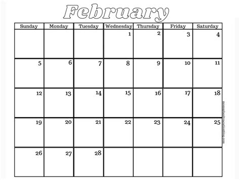 Free Printable February Calendars 2023 Moms Plan It Vacation Blog