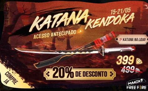 Top up 200 diamonds and get free kendoka katana skin. Katana Kendoka disponível na Loja - Mania Free Fire
