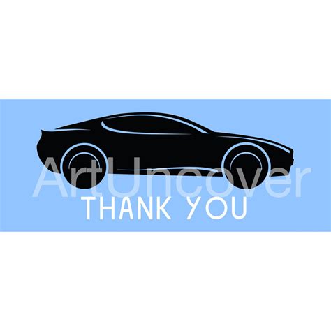 Instant Download Thank You Card Car By Artuncover On Etsy Thank