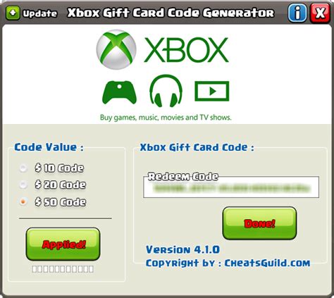 Currently, you can earn 7% back on a purchase of an xbox gift card. Free Xbox one gift card code generator - Gift Cards
