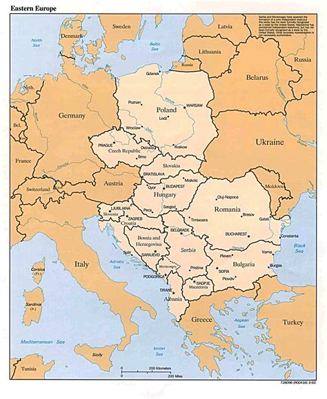 Mapa Político Detallado De Europa Del Este 1993 Europa Del Este
