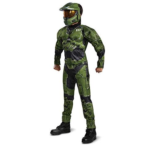 Halo Infinite Master Chief Costume Kids Size Muscle Padded Video Game