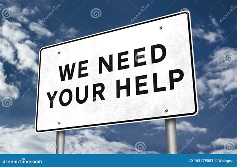 We Need Your Help Road Sign Illustration Stock Illustration
