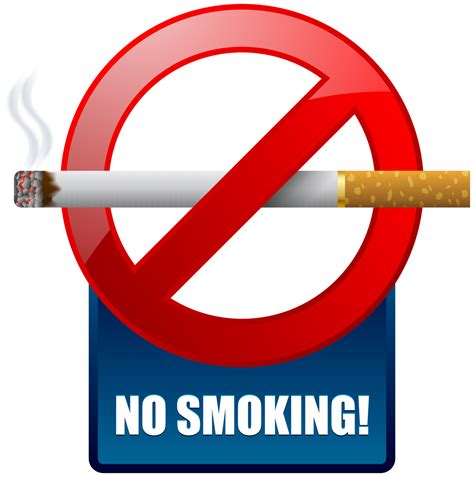 Blue No Smoking Warning Sign Png Clipart