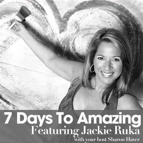 a woman with her arms behind her back and the words 7 days to amazing featuring jackie ruka