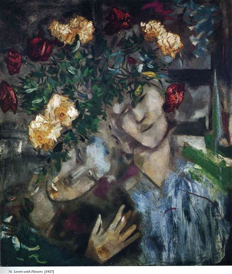 Lovers With Flowers 1927 Marc Chagall