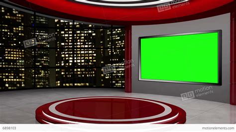 News Tv Studio Set 56 Virtual Green Screen Background Loop