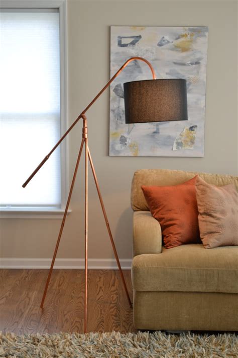 Floor Lamp Copper Pipe Tripod Hanging Shade Industrial