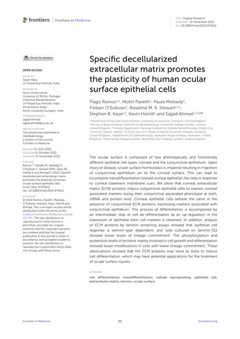 Pdf Specific Decellularized Extracellular Matrix Promotes The