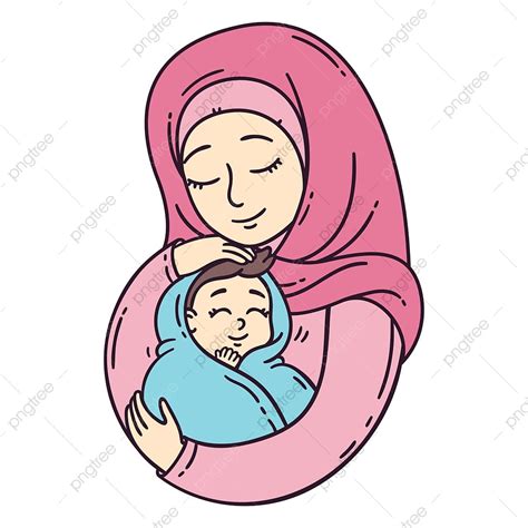 Gambar Ibu Muslim Menggendong Bayi Bayi Muda Balita Png Dan Vektor