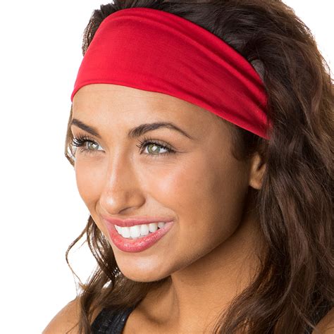 Hipsy Womens Adjustable Spandex Xflex Basic Red Headband Xb