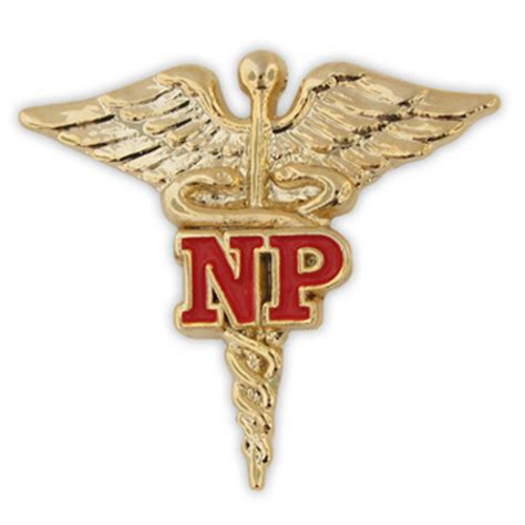 Pinmarts Nurse Practitioner Red Np Gold Caduceus Lapel Pin Ebay