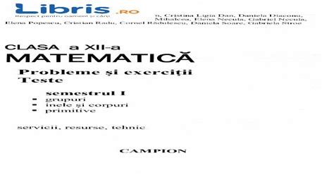 Download Pdf Matematica Probleme Si Exercitii Teste Clasa 12 Sem