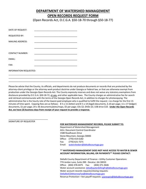 Dekalb County Georgia United States Open Records Request Form Fill