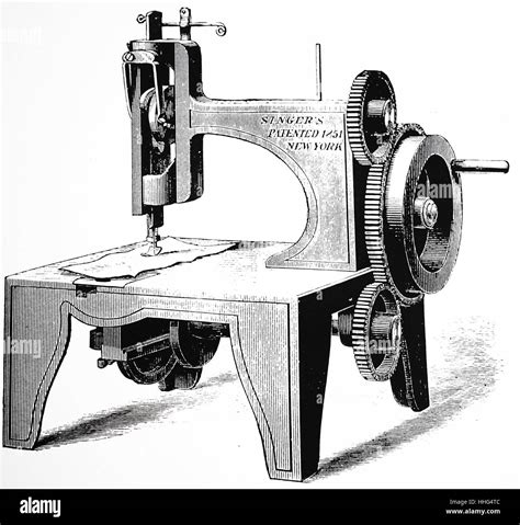 Isaac Merritt Singer S First Sewing Machine Patented Stock Photo