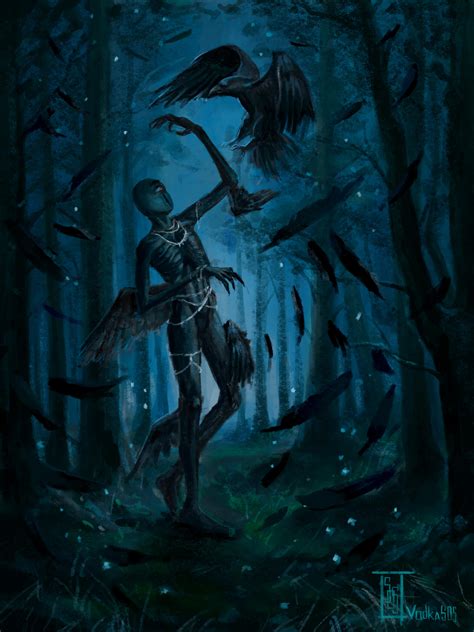 Monster With A Raven By Vodkasos On Deviantart