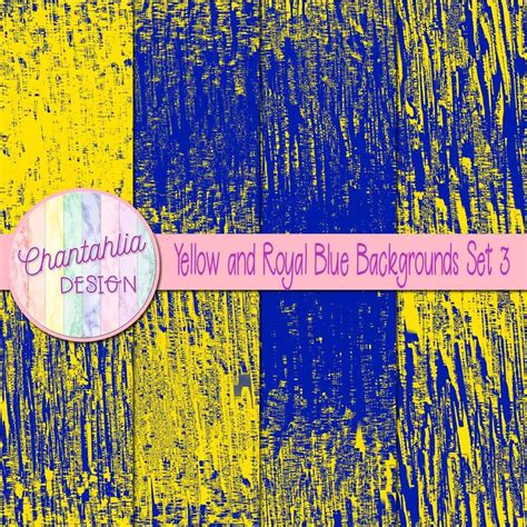 Yellow And Royal Blue Digital Papers Backgrounds Chantahlia Design