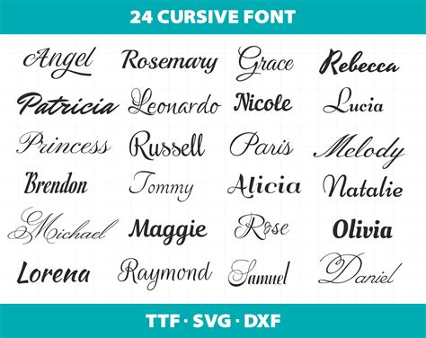 24 Cursive Font Bundle Alphabet Letters Font Svg Ttf Otf Dxf Etsy Ireland