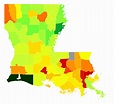 Louisiana Population Density - AtlasBig.com