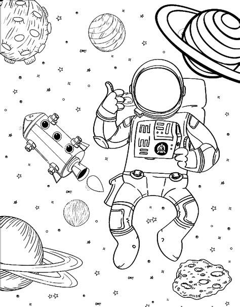 Dibujos De Astronauta Lindo Para Colorear Para Colorear Pintar E The