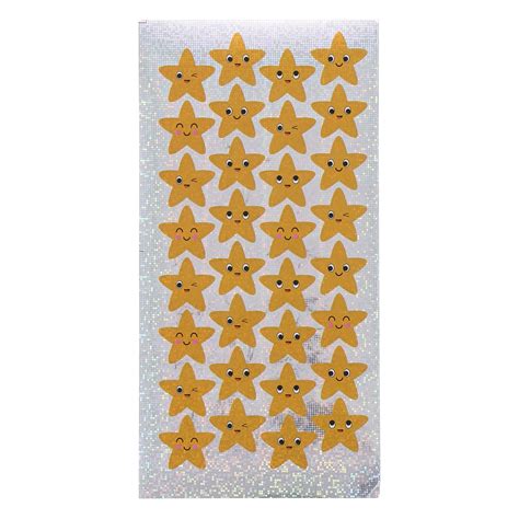 Edmt15154 Classmates Gold Sparkly Star Shape Stickers 22mm Pack