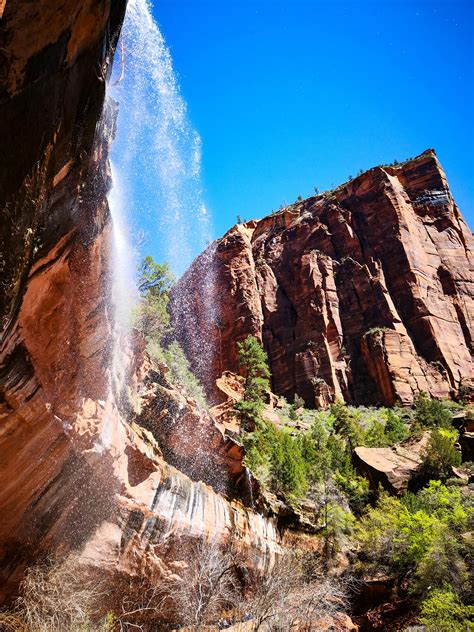 It covers an area of 147,551 acres. Lower Emerald Pools waterfall in Zion National Park ...