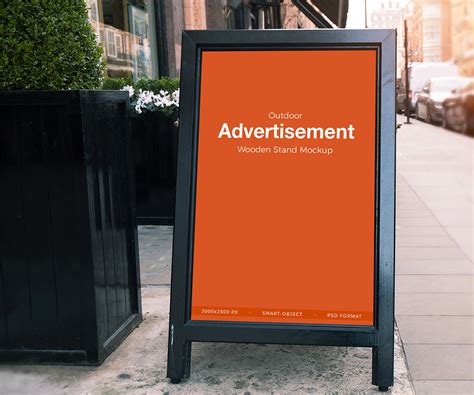 Free Outdoor Advertisement Banner Stand Mockup