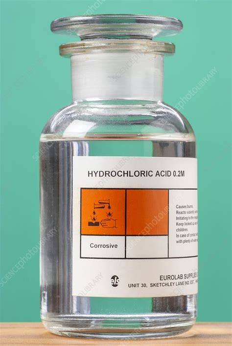 Bottle Of Dilute Hydrochloric Acid Stock Image C0198337 Science