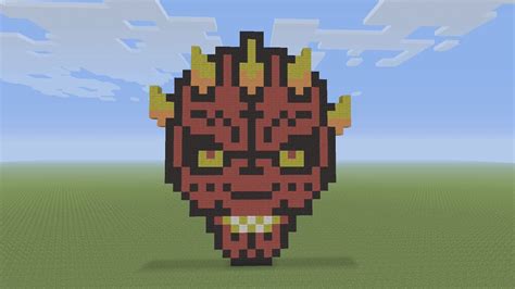 Minecraft Pixel Art Darth Maul Face From Star Wars Youtube