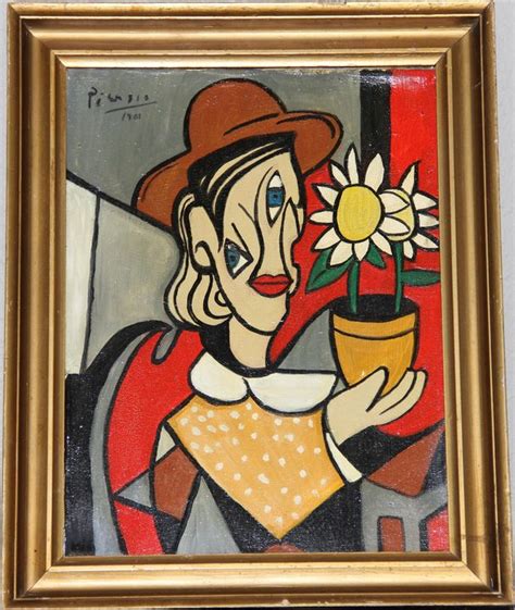 Original Oil Painting On Canvas Pablo Picasso Portrait Art