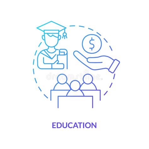 Education Blue Gradient Concept Icon Stock Vector Illustration Of