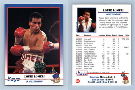 Louie Lomeli 32 Kayo Boxing 1991 Trading Card