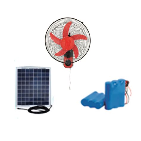 100 Dc 12v 16inch With Built In Battery Optional Solar Wall Mounted Fan China Solar Fan And