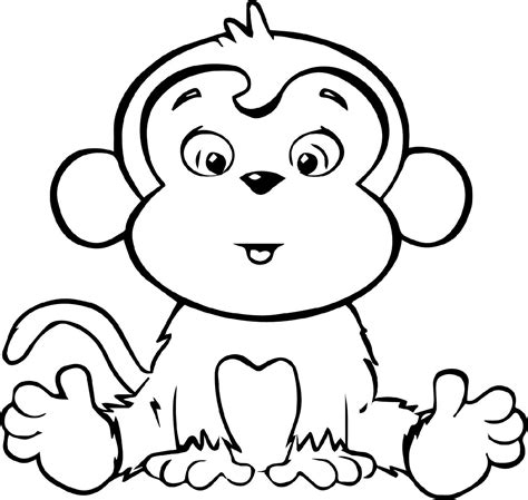 Cute Monkey Coloring Sheet Coloring Pages
