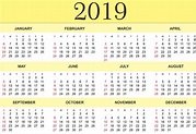 Free Yearly Calendar 2019 - Printable Blank Templates - Calendar Office ...